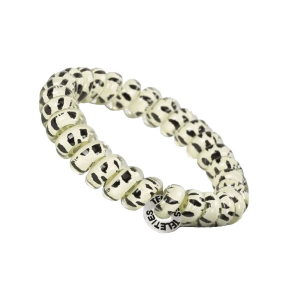 NEW! TELETIES Animal Print Hair Ties - Hair Coils - 100 Pc (Small, Leopard)